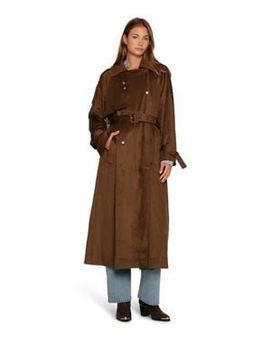 Belle & Bloom Long Lost Lover Soft Maxi Trench - Brown