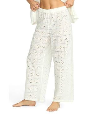Billabong Cotton Eyelet Cover-Up Pants - White