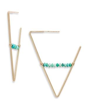Nashelle Geo Beaded Hoop Earrings - Blue