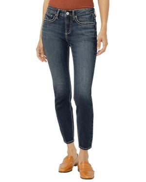 Silver Jeans Co. Suki Curvy Mid Rise Ankle Skinny Jeans - Blue