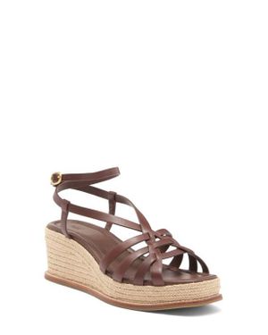 PAIGE Jill Ankle Strap Espadrille Platform Wedge Sandal - Pink