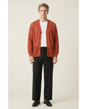 Modenaire Open Knit Textured Cardigan - Multicolor