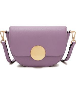 orYANY Lottie Leather Saddle Crossbody Bag - Purple