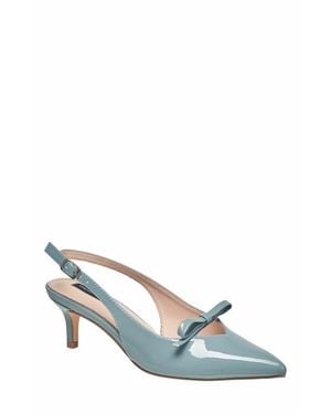 French Connection Patent Bow Kitten Heel - Blue