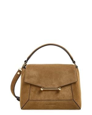 Strathberry Mosaic Suede Top Handle Bag - Brown