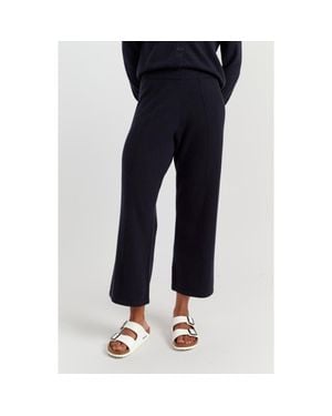 Chinti & Parker Wool-Cashmere Cropped Wide-Leg Pants - Blue