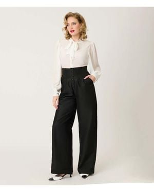 Unique Vintage High Waist Trouser - White