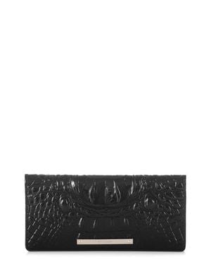 Brahmin 'Ady' Croc Embossed Continental Wallet - Black