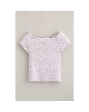 Treasure & Bond Kids' Lettuce Edge Rib T-Shirt - Multicolor