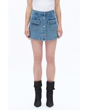 Bayeas High Waist Culotte Denim Skort - Blue