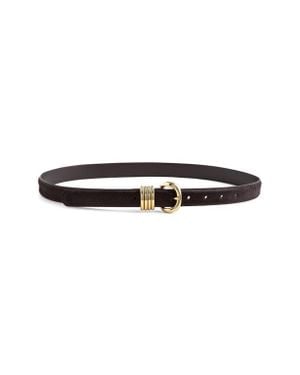 Madewell Metal Keeper Genuine Calf Hair Belt - Black