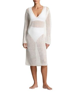 Ralph Lauren Open Stitch Long Sleeve Cover-Up Beck Dress - White