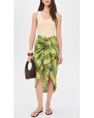 Guadalupe Luciana Palm Pareo Skirt - Green