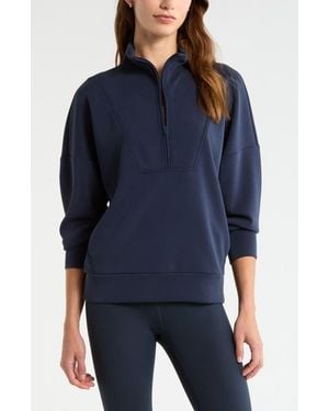 Zella Soft Luxe Half Zip Pullover - Blue