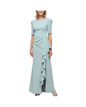 evening dress for short woman Chic Short Champagne Tulle Evening Dress Size 26W / Champagne main image 1