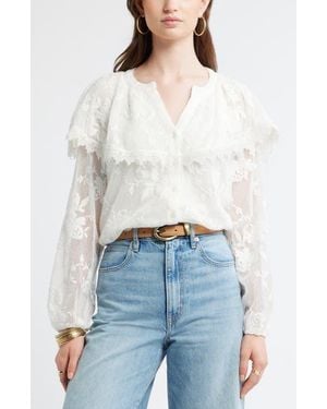 Treasure & Bond Lace Button-Up Shirt - White