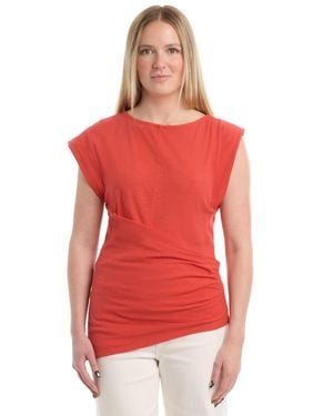 Wilt Boat Neck Rolled Cuff Tee - Red