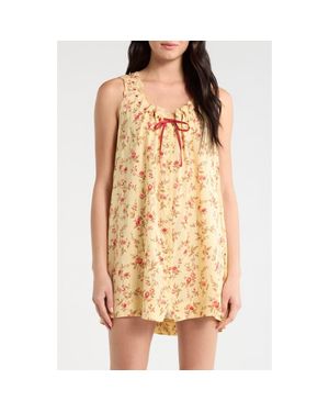 Reformation Holly Floral Print Sleep Dress - Metallic