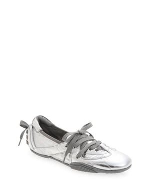 Acne Studios Bilaria Metallic Leather Low Top Sneaker - White