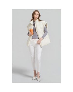 Orolay Oversized Sleeveless Classic Puffer Vest - Gray