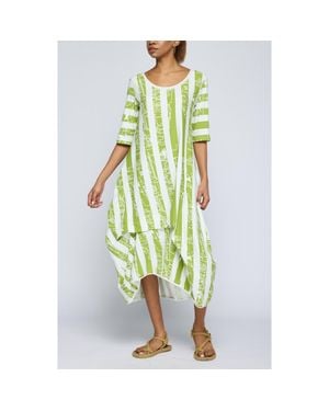 Luukaa Amethyst Striped Jersey Dress - Yellow