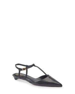 Vince Camuto Varena Ankle Strap Pointed Toe Flat - Black