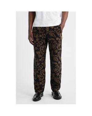Wax London Tyne Recycled Cotton Blend Floral Jacquard Pants - Gray