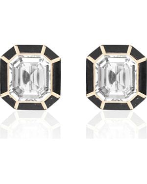 Goshwara Mélange Emerald-Cut Stud Earrings - Metallic