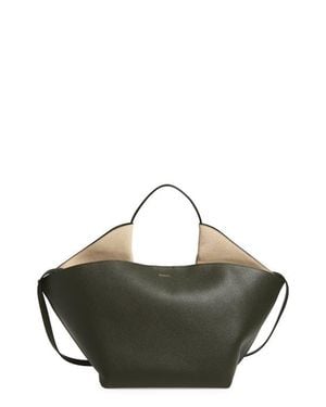 REE PROJECTS Medium Anne East/West Leather Tote - Black