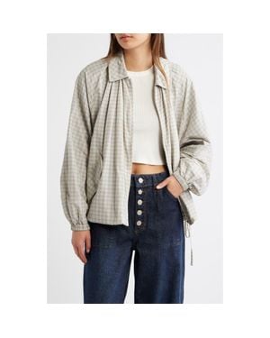 Damson Madder Lailah Gingham Lightweight Bomber Jacket - Gray