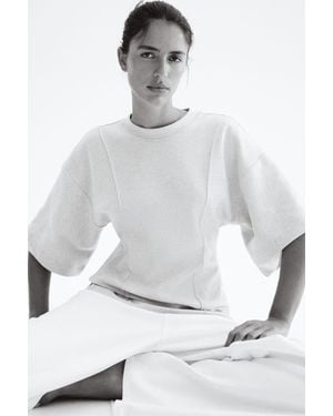 H&M Loose-Fit Fine-Knit Top - White