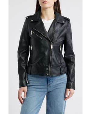 Sam Edelman Lambskin Moto Jacket - Black