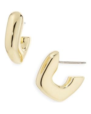 Madewell Sculptural Huggie Hoop Earrings - Metallic