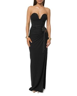 JLUXLABEL Destination Sleeveless Corset Top & Skirt Set - Black