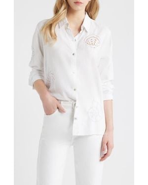 Rails Charli Linen Blend Button-Up Shirt - White