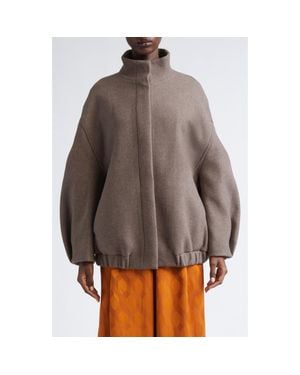 Dries Van Noten Voles Oversize Wool Blend Jacket - Brown