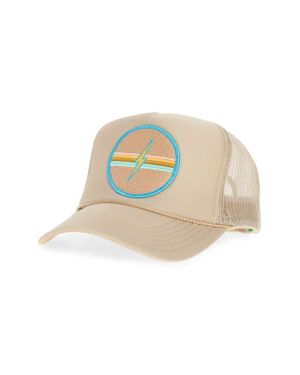 Friday Feelin Embroidered Patch Trucker Hat - White