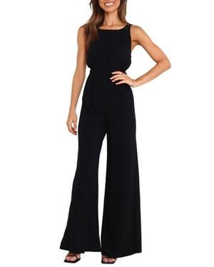 Petal & Pup Eddie Linen Blend Sleeveless Jumpsuit - Black