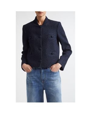 Eleventy Bouclé Knit Bomber Jacket - Blue