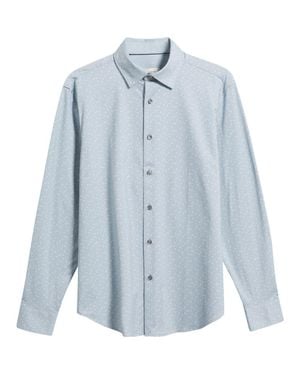 Bugatchi Jimmy Ooohcotton Geo Print Button-Up Shirt - Blue