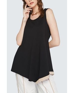 Luukaa Harmony Cotton Jersey Top - Black