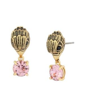 Kurt Geiger Small Eagle Stone Drop Earrings - Pink