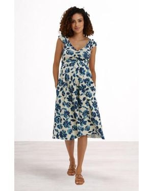 Nom Maternity Cheri Maternity & Nursing Dress - Blue
