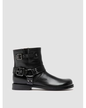 Officine Creative Emerald 016 Leather Harness Boots - Black
