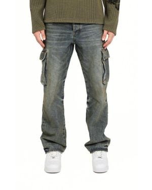 Purple Brand Vintage Wash Cargo Jeans - Blue