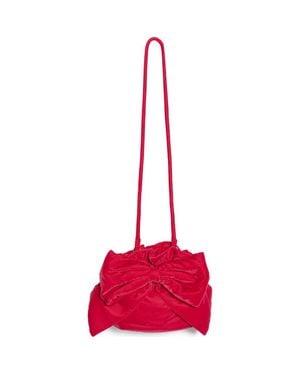 Free People Belle Velvet Bow Bag - Red