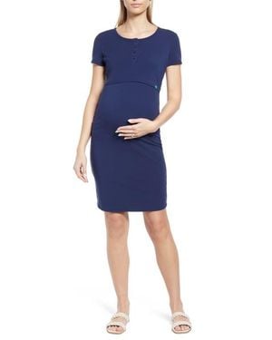 Modern Eternity Maternity Maternity Juliet Nursing Dress - Blue