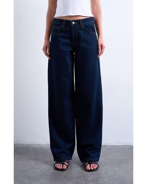 TOPSHOP Cinch Low Rise Relaxed Jeans - Blue