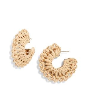 Gas Bijoux Crocus Raffia Hoop Earrings - Metallic