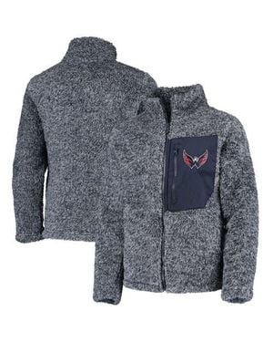 Outerstuff Girls Youth Washington Capitals Fan Gear Sherpa Full-Zip Jacket - Gray